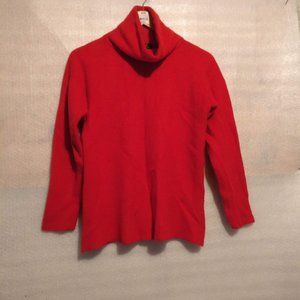 Gobi Cashmere sweater 100%Mongolian Cashmere chunky turtleneck jumper medium RED